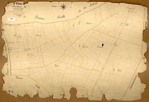 Section A dite de la Poste, feuille n°2 (parcelles 1-345).
