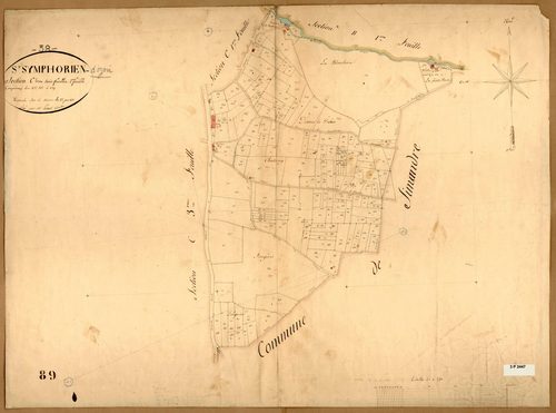 Section C dite du Bourg, feuille n°2 (parcelles 515-689).