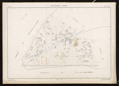 Section AH. Cadastre révisé pour 1955. 2e édition à jour pour 1968. Feuille supprimée pour 1980.