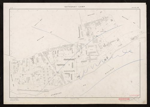 Section AE. Feuille refaite pour 1955. Plan annulé.