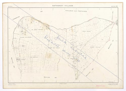 Section AH. Cadastre révisé pour 1957. 2e édition à jour pour 1968. Actualisée à la date du 1er mars 1972.