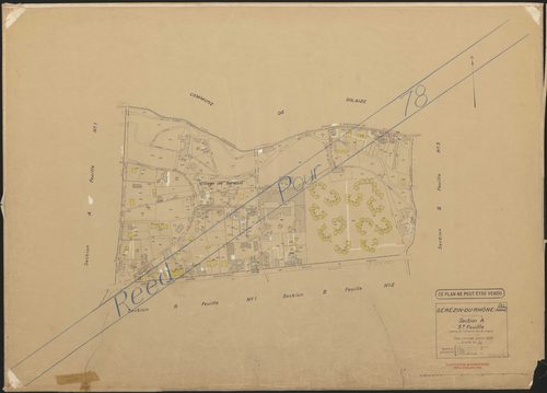 Section A 5e feuille (partie de l'ancienne feuille unique). Plan révisé pour 1935. Réédition pour 1978.
