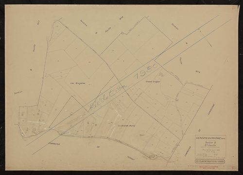 Section B 5e feuille (partie de l'ancienne feuille unique). Plan révisé pour 1935. Réédition pour 1980.