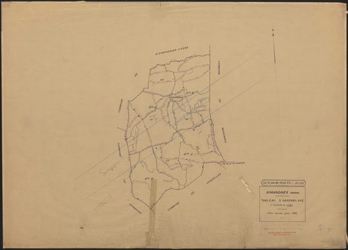 Tableau d'assemblage (TA). Plan révisé pour 1935. Calque cliché de reproduction mis à jour pour 1968.