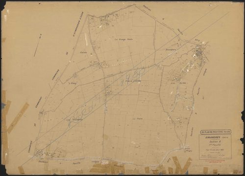 Section A 1ère feuille. Plan révisé pour 1935. Calque cliché de reproduction mis à jour pour 1968. Réédition 1980.