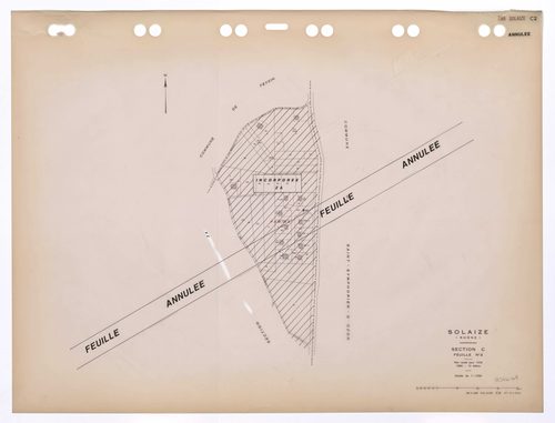 Section C 2e feuille (partie de l'ancienne feuille unique). Plan révisé pour 1935. 2e édition à jour pour 1980. Feuille annulée, incorporé en ZA.