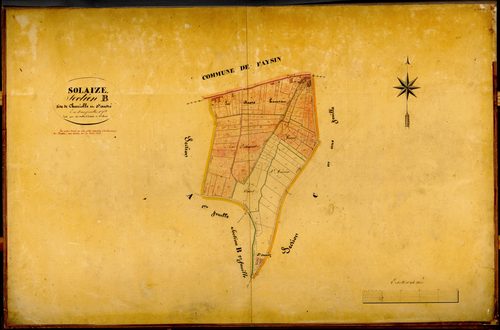 Section B dite de Charriolle et Saint-André, feuille n°1 : une partie de la section a été attribuée à Feyzin en 1926.