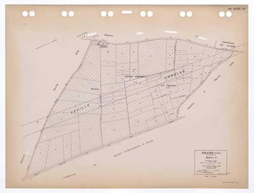 Section C 1ère feuille (partie de l'ancienne feuille unique). Plan révisé pour 1935. A jour pour 1968.
2e édition pour 1980. Feuille annulée.