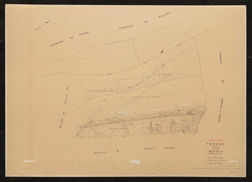 Section B feuille n°1. Plan cadastral révisé pour 1952. 2e édition à jour pour 1976.