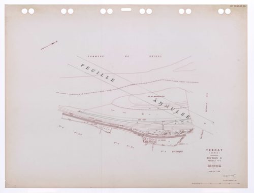 Section B feuille n°2. Plan cadastral révisé pour 1952. Edition à jour pour 1985. Feuille annulée.