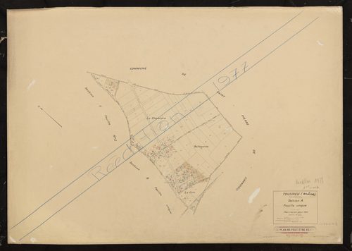 Section A feuille unique. Plan révisé pour 1937. Réédition pour 1977.