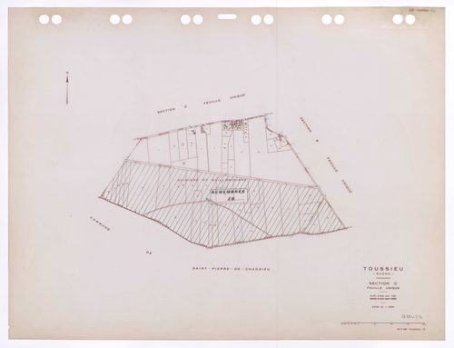Section C feuille unique. Plan révisé pour 1937. Edition à jour pour 1985. En partie remembrée en section ZB.