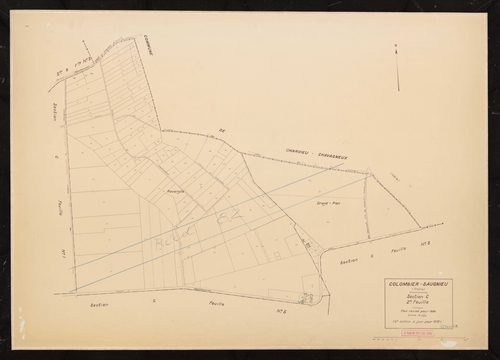 Section C feuille n°2. Plan révisé pour 1936. 2e édition à jour pour 1972. Réédité pour 1982.