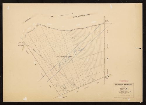 Section E feuille n°8 (ancienne section K 8e feuille de la commune de Saint-Bonnet-de-Mure acquise pour 1972). Plan révisé pour 1936. 2e édition à jour pour 1968. Réédité pour 1982.