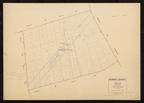 Section E feuille n°2 (ancienne section K 2e feuille de la commune de Saint-Bonnet-de-Mure acquise pour 1972). Plan révisé pour 1936. 2e édition à jour pour 1968. Réédité pour 1982.
