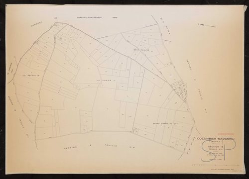 Section B feuille n°2. Plan révisé pour 1936. 3e édition à jour pour 1982.