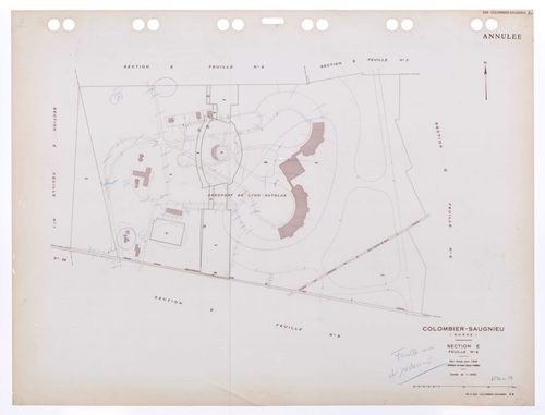 Section E feuille n°4. Plan révisé pour 1936. Edition à jour pour 1985. Feuille révisée et redessinée.