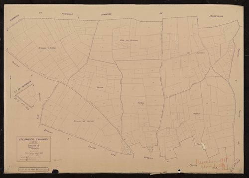 Section A feuille n°1. Plan révisé pour 1936. Réédité pour 1968.