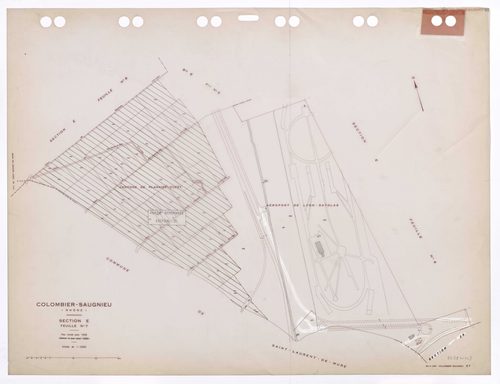 Section E feuille n°7. Plan révisé pour 1936. Edition à jour pour 1985. En partie remembré en section ZC.