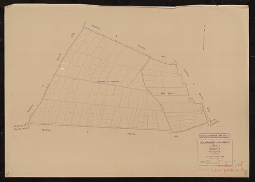 Section A feuille n°4 (ancienne 2e feuille). Plan révisé pour 1936. Réédité pour 1968.