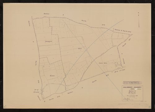 Section B feuille n°3 (ancienne 4e feuille). Plan révisé pour 1936.