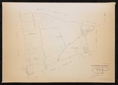 Section B feuille n°3. Plan révisé pour 1936. 3e édition à jour pour 1982.