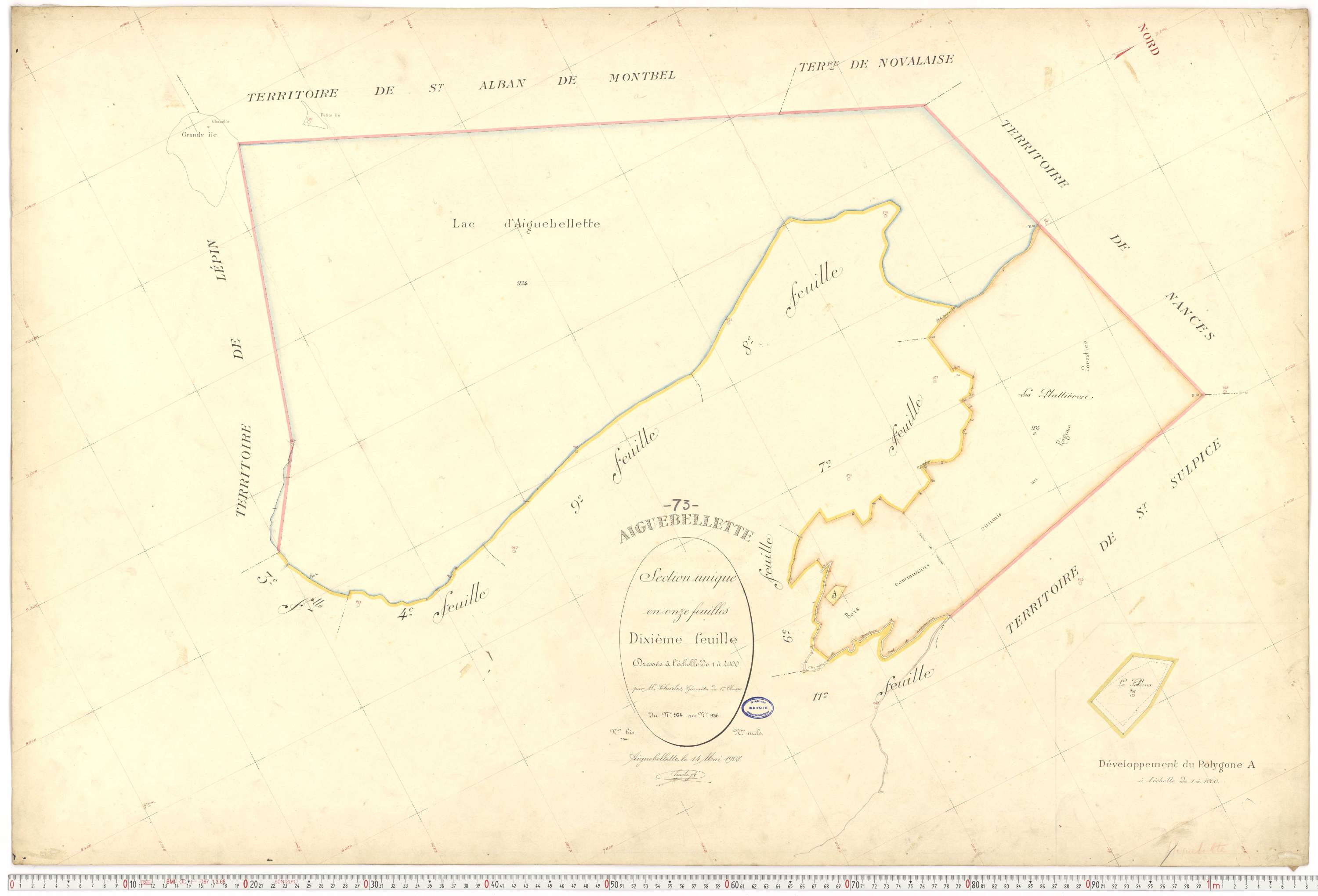 Aiguebelette-le-Lac - Cadastre français (1910).
