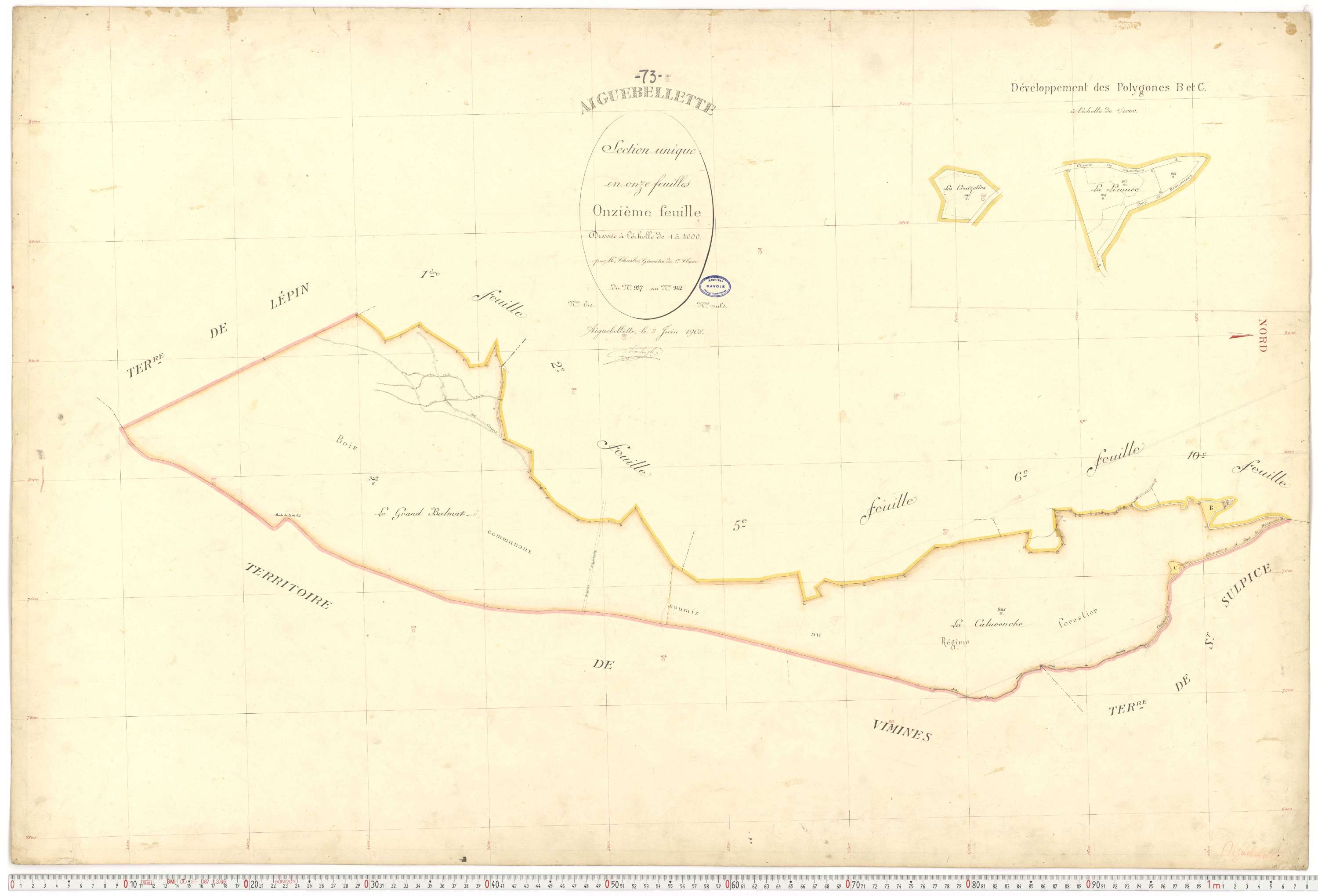 Aiguebelette-le-Lac - Cadastre français (1910).