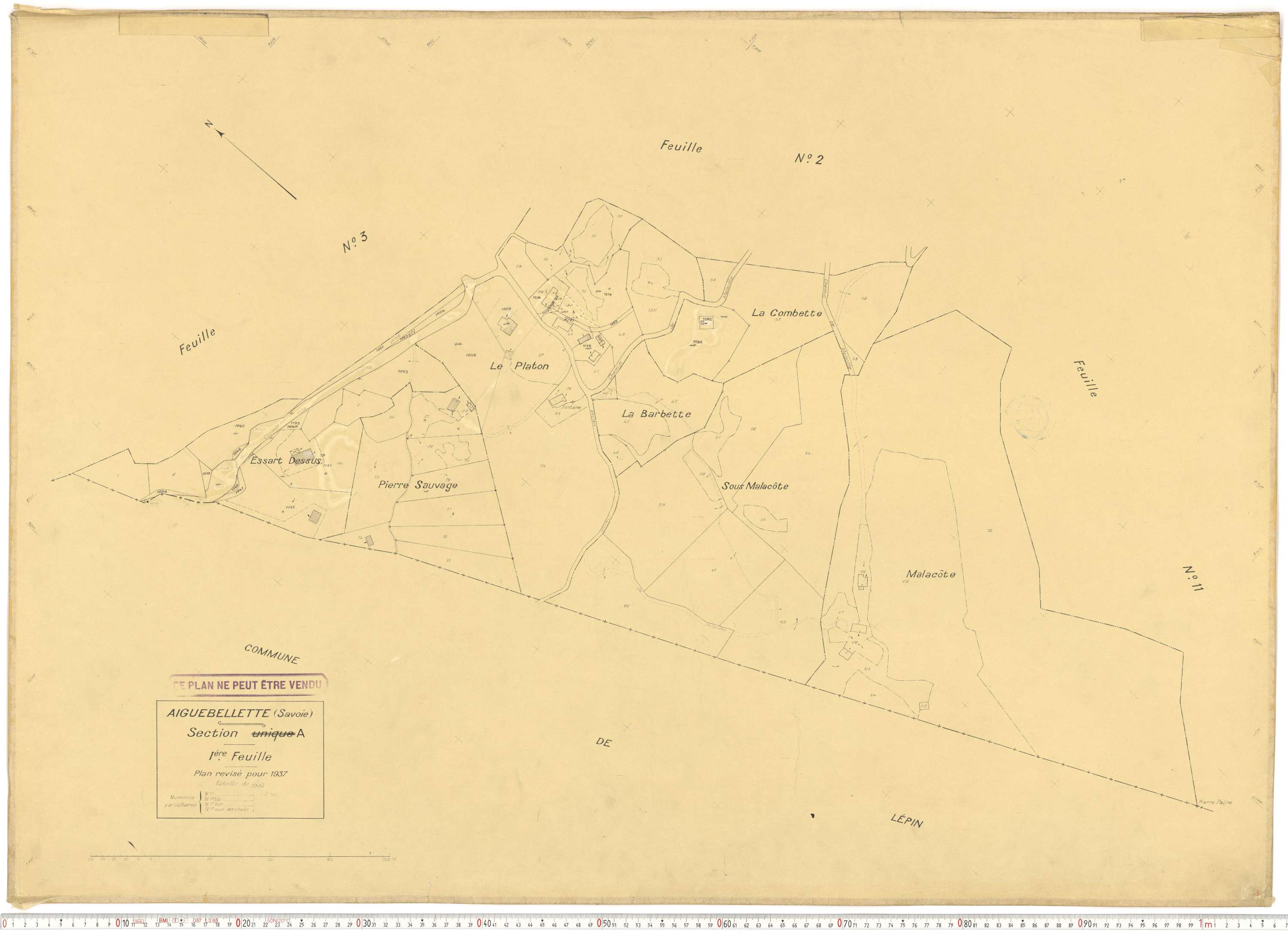 Aiguebelette-le-Lac - Cadastre rénové (1937).