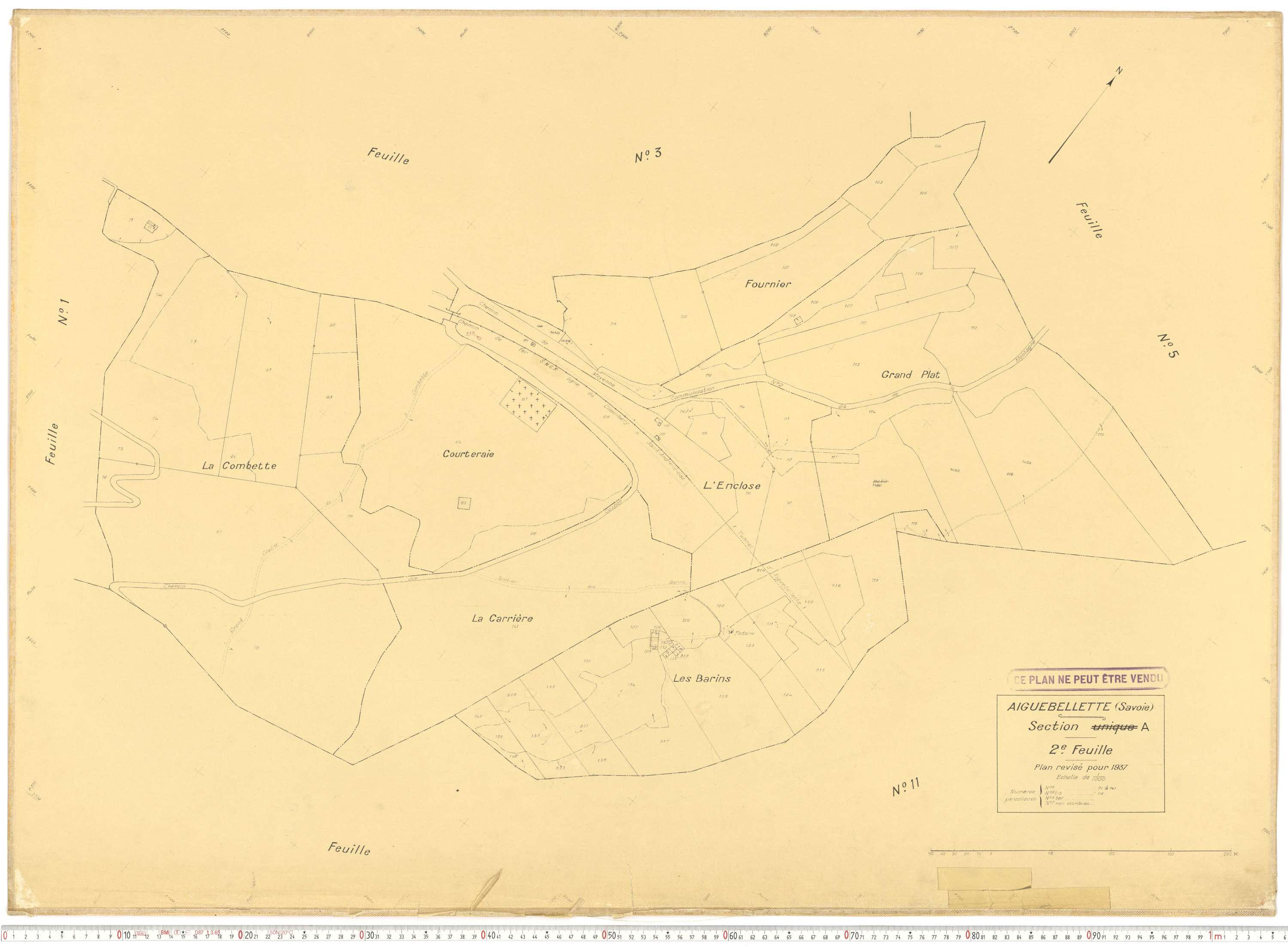 Aiguebelette-le-Lac - Cadastre rénové (1937).