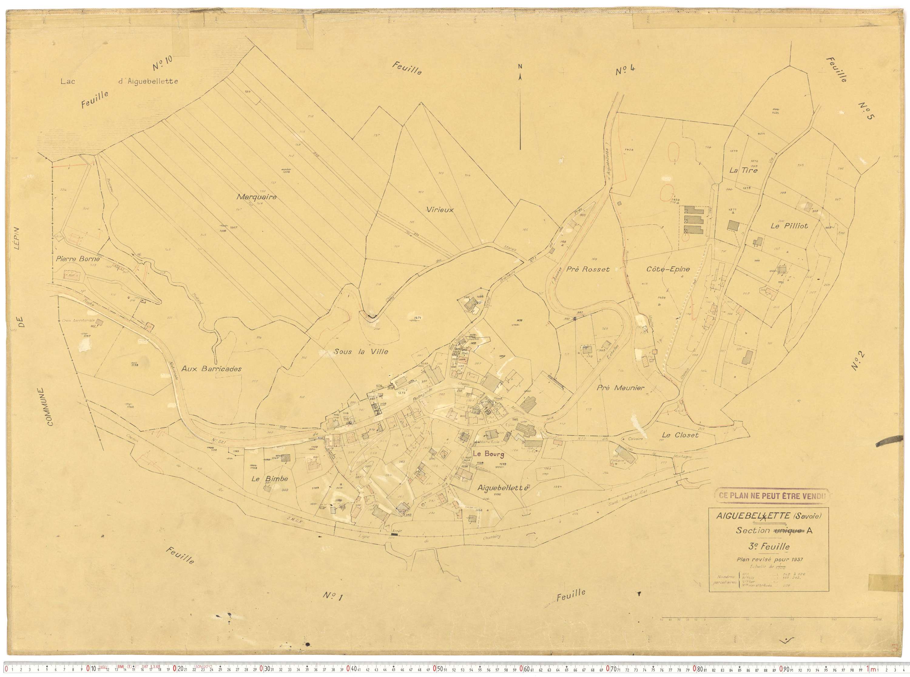 Aiguebelette-le-Lac - Cadastre rénové (1937).