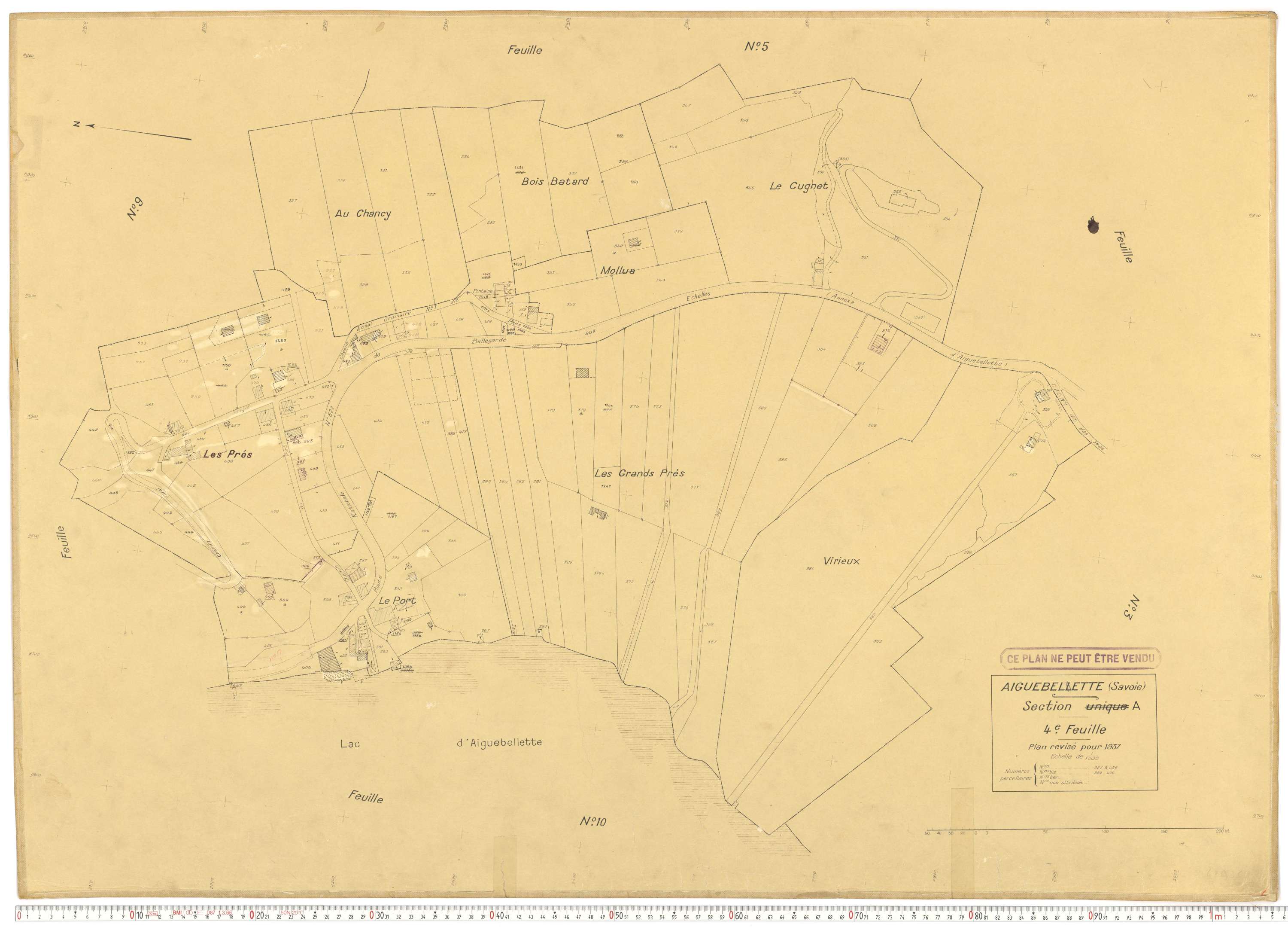 Aiguebelette-le-Lac - Cadastre rénové (1937).