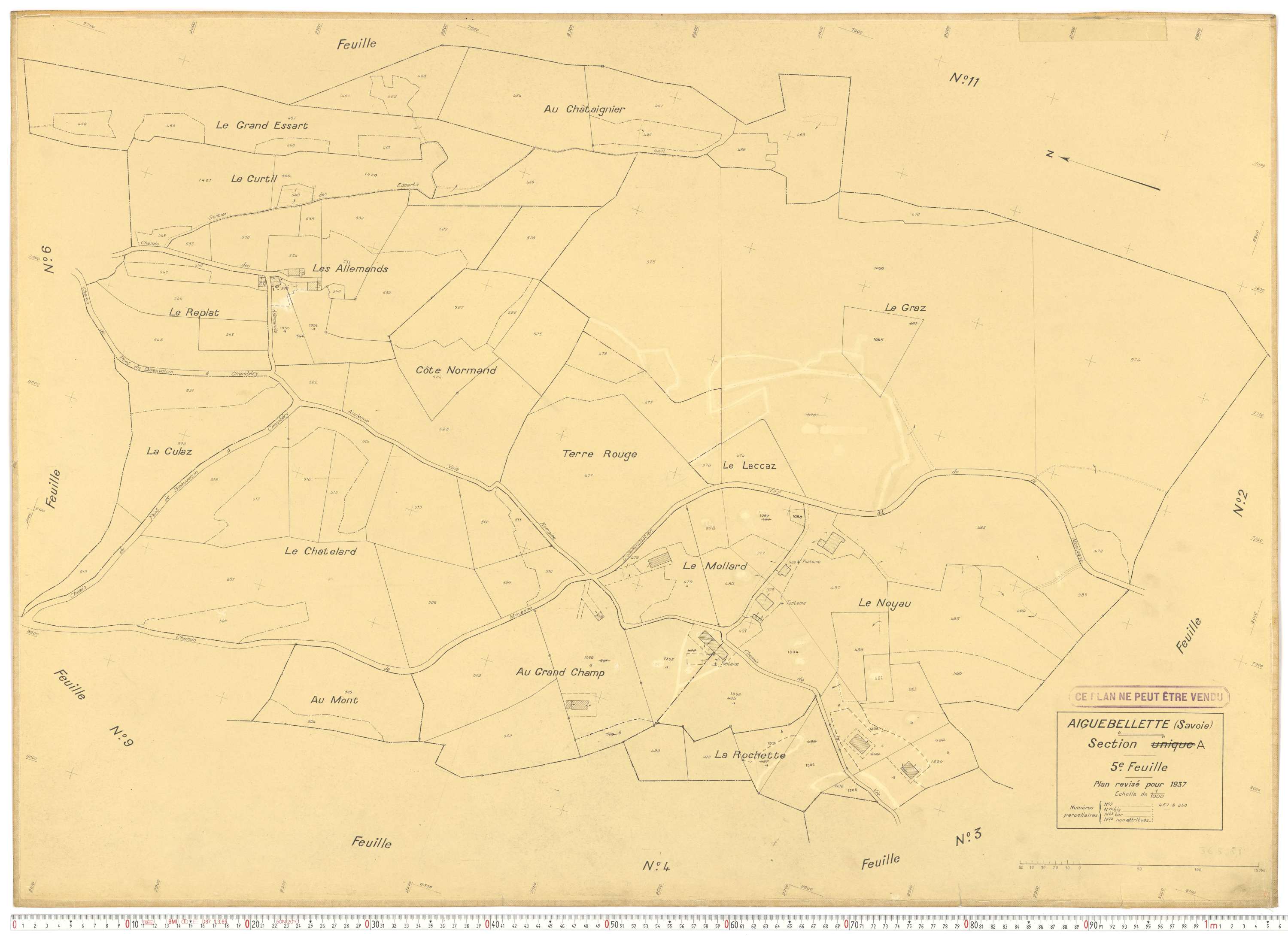 Aiguebelette-le-Lac - Cadastre rénové (1937).