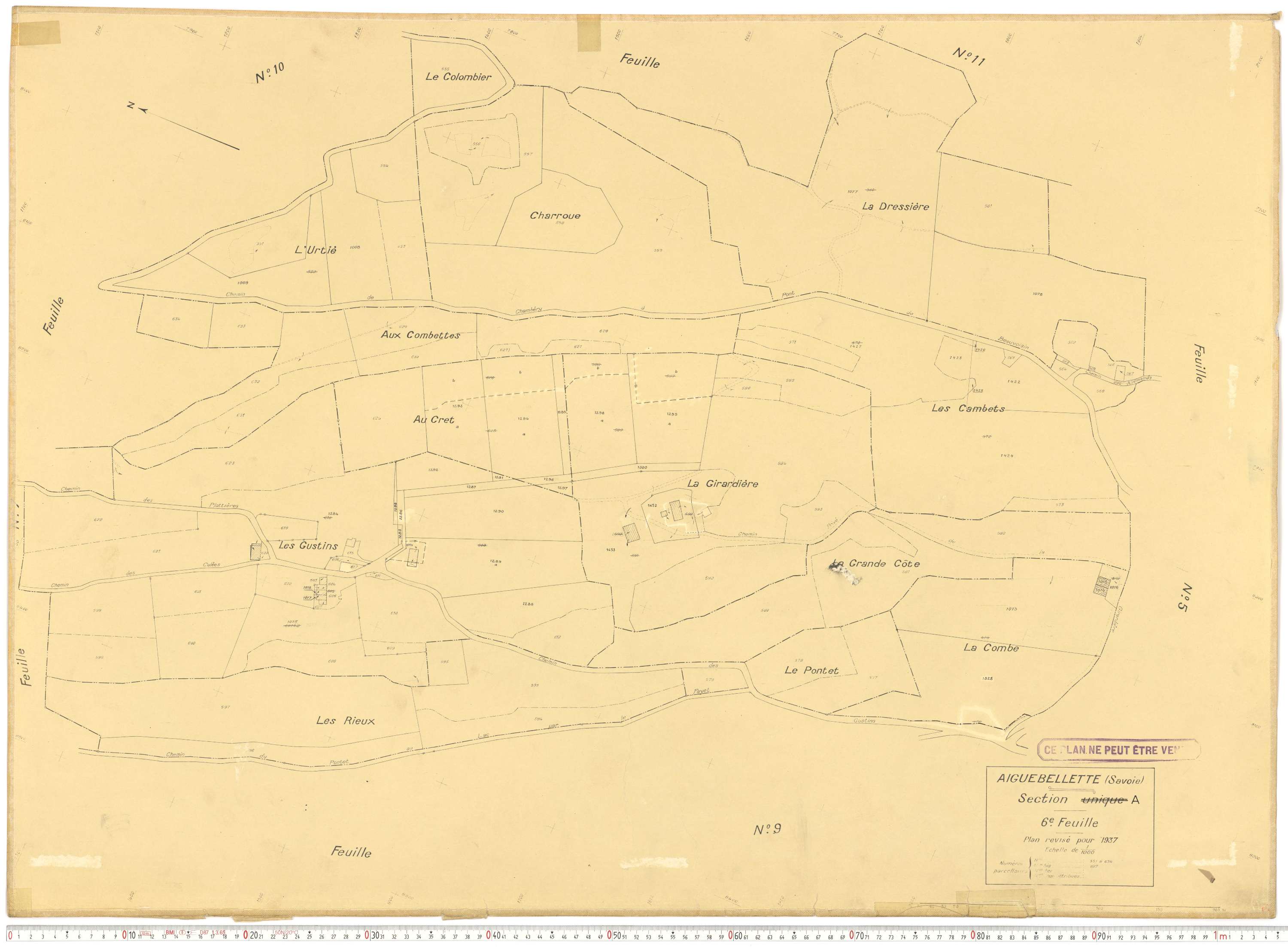 Aiguebelette-le-Lac - Cadastre rénové (1937).