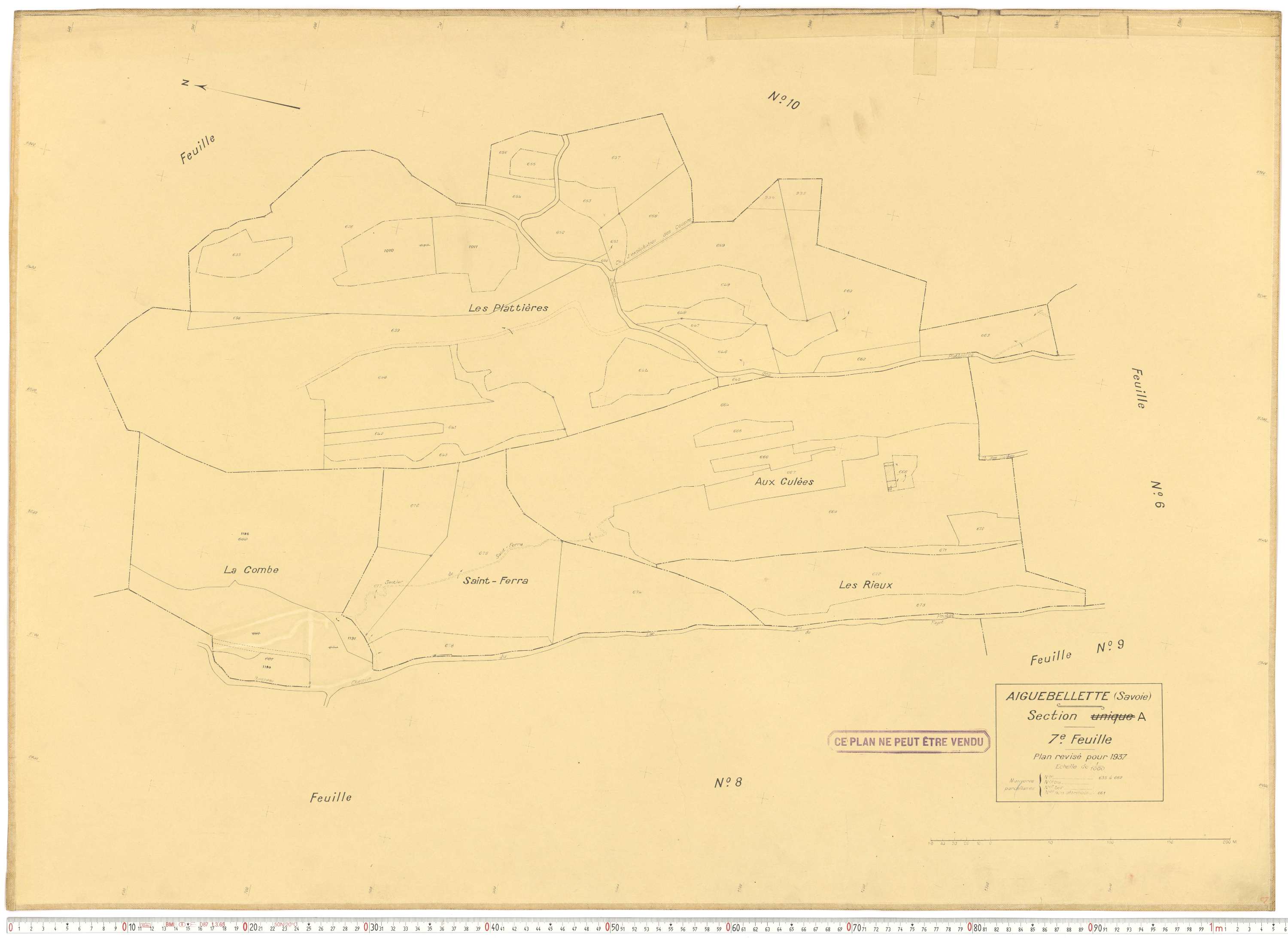 Aiguebelette-le-Lac - Cadastre rénové (1937).