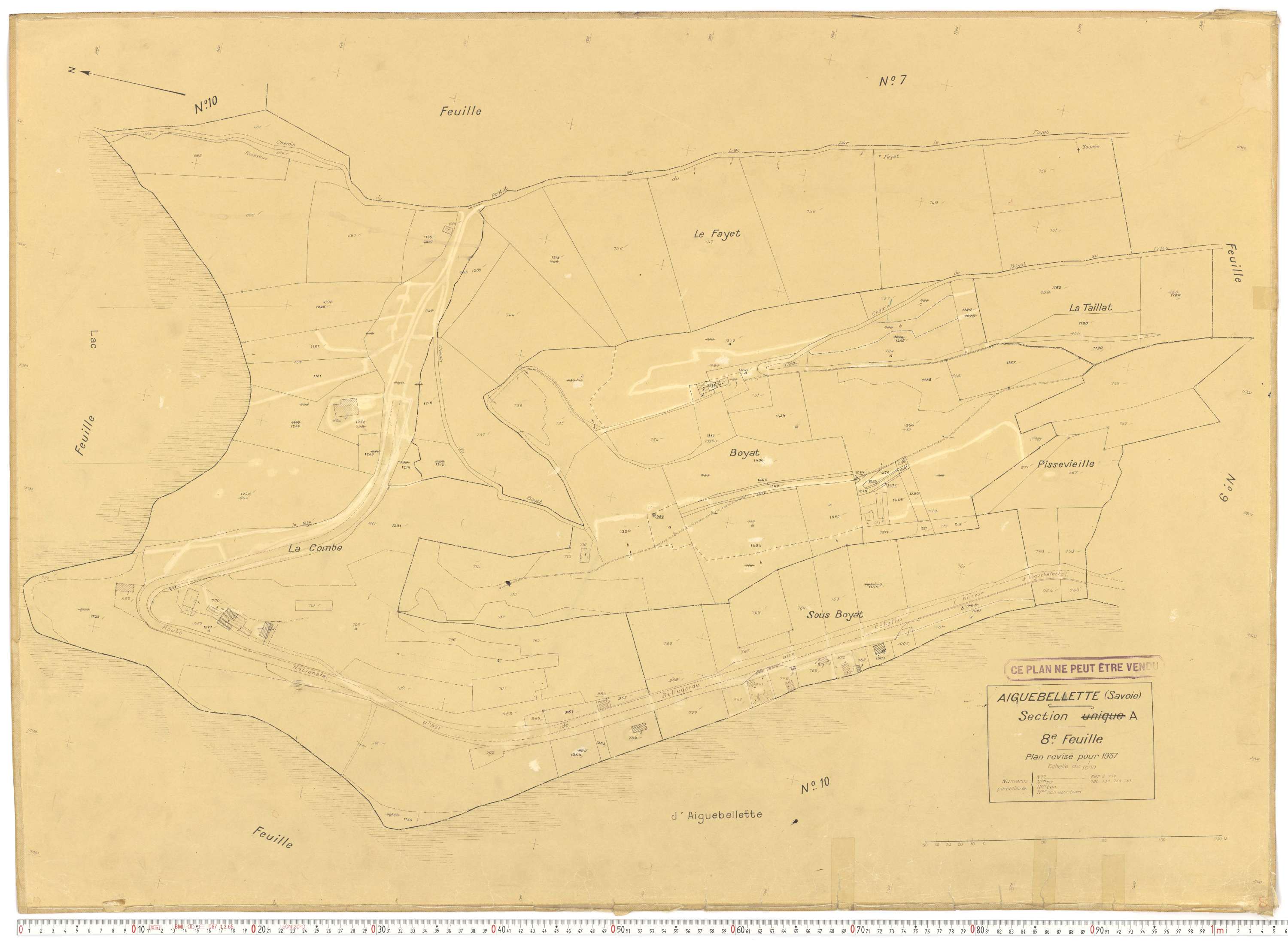 Aiguebelette-le-Lac - Cadastre rénové (1937).