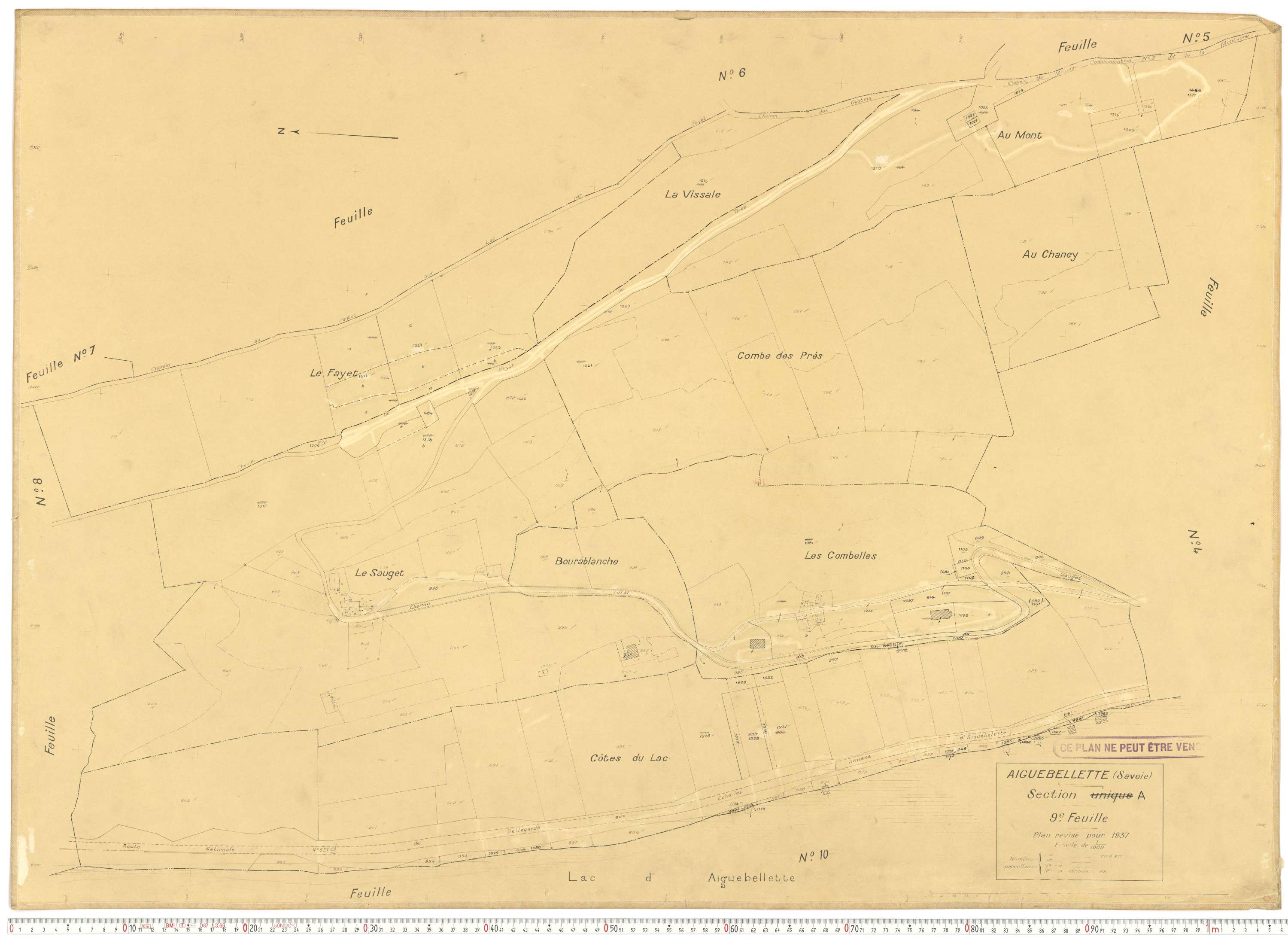 Aiguebelette-le-Lac - Cadastre rénové (1937).