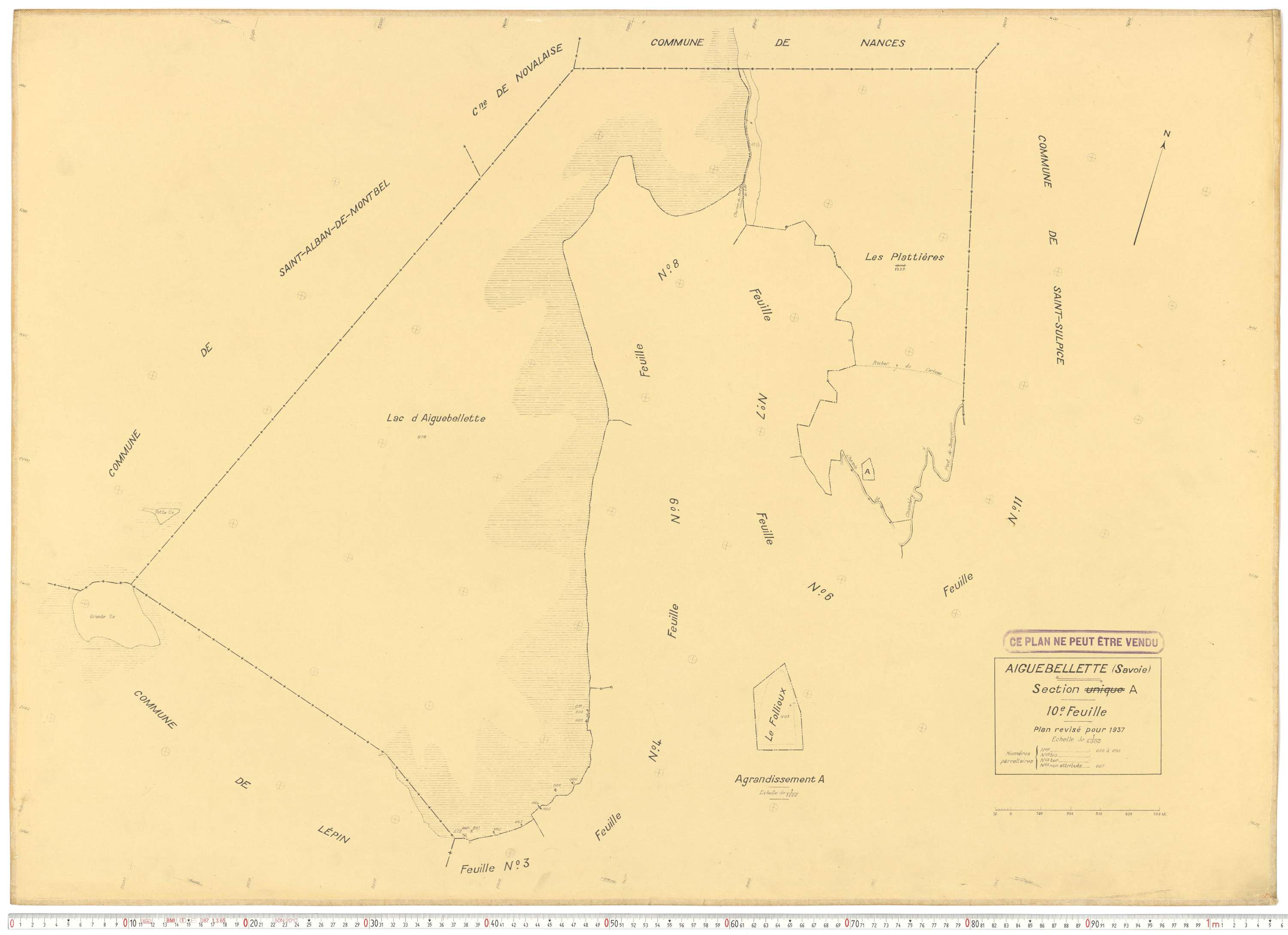 Aiguebelette-le-Lac - Cadastre rénové (1937).