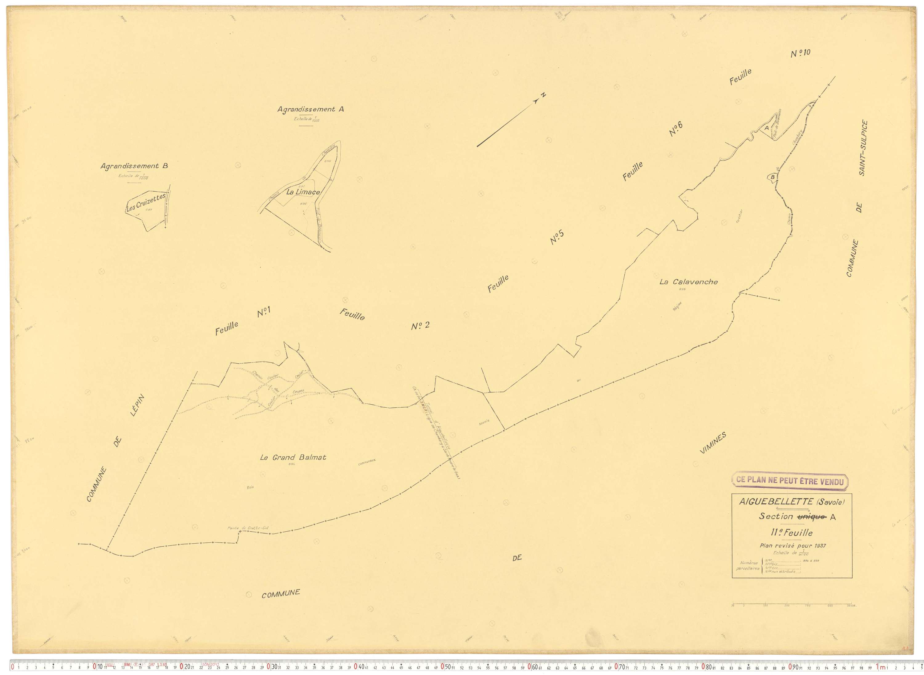 Aiguebelette-le-Lac - Cadastre rénové (1937).