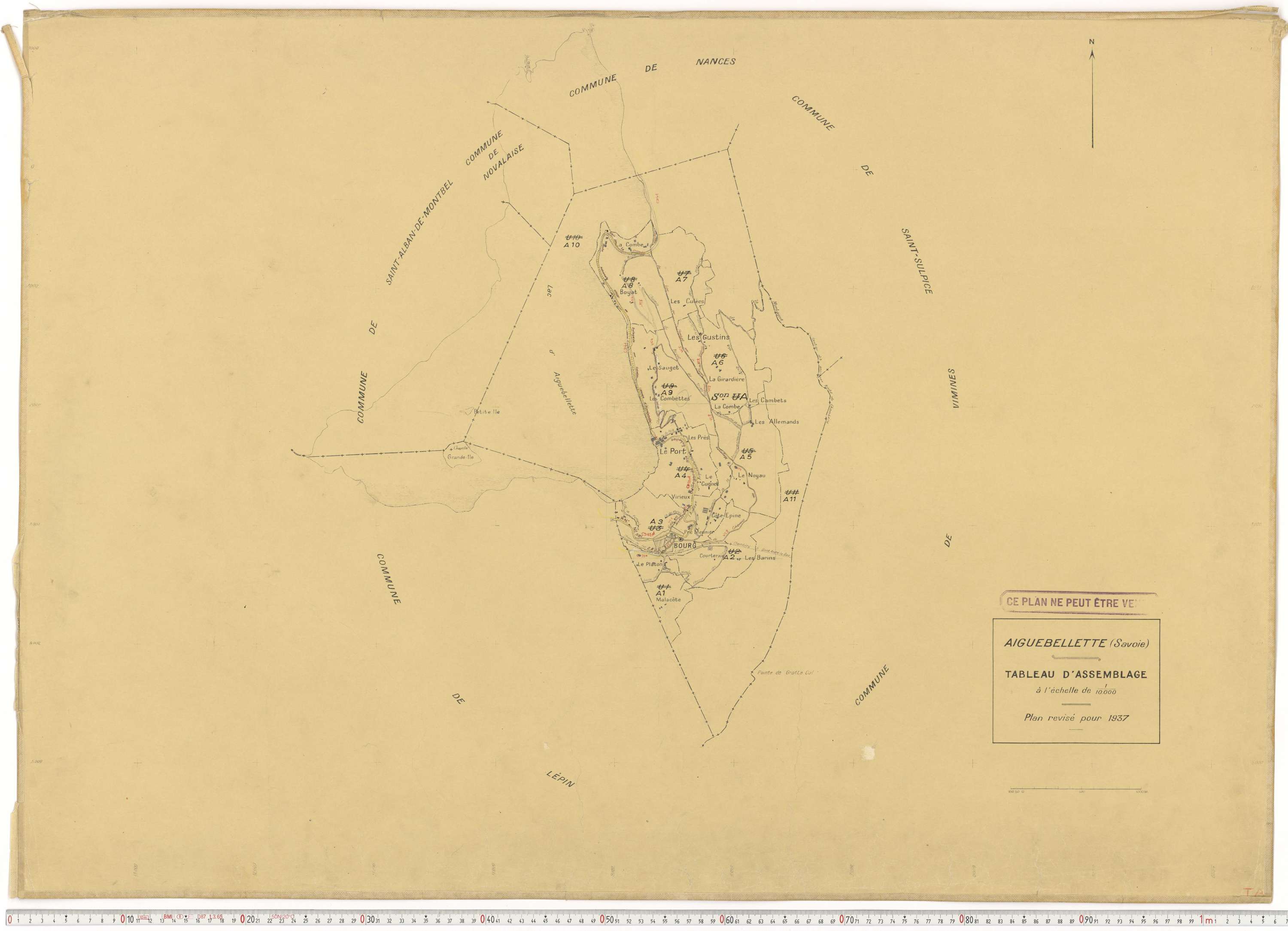 Aiguebelette-le-Lac - Cadastre rénové (1937).