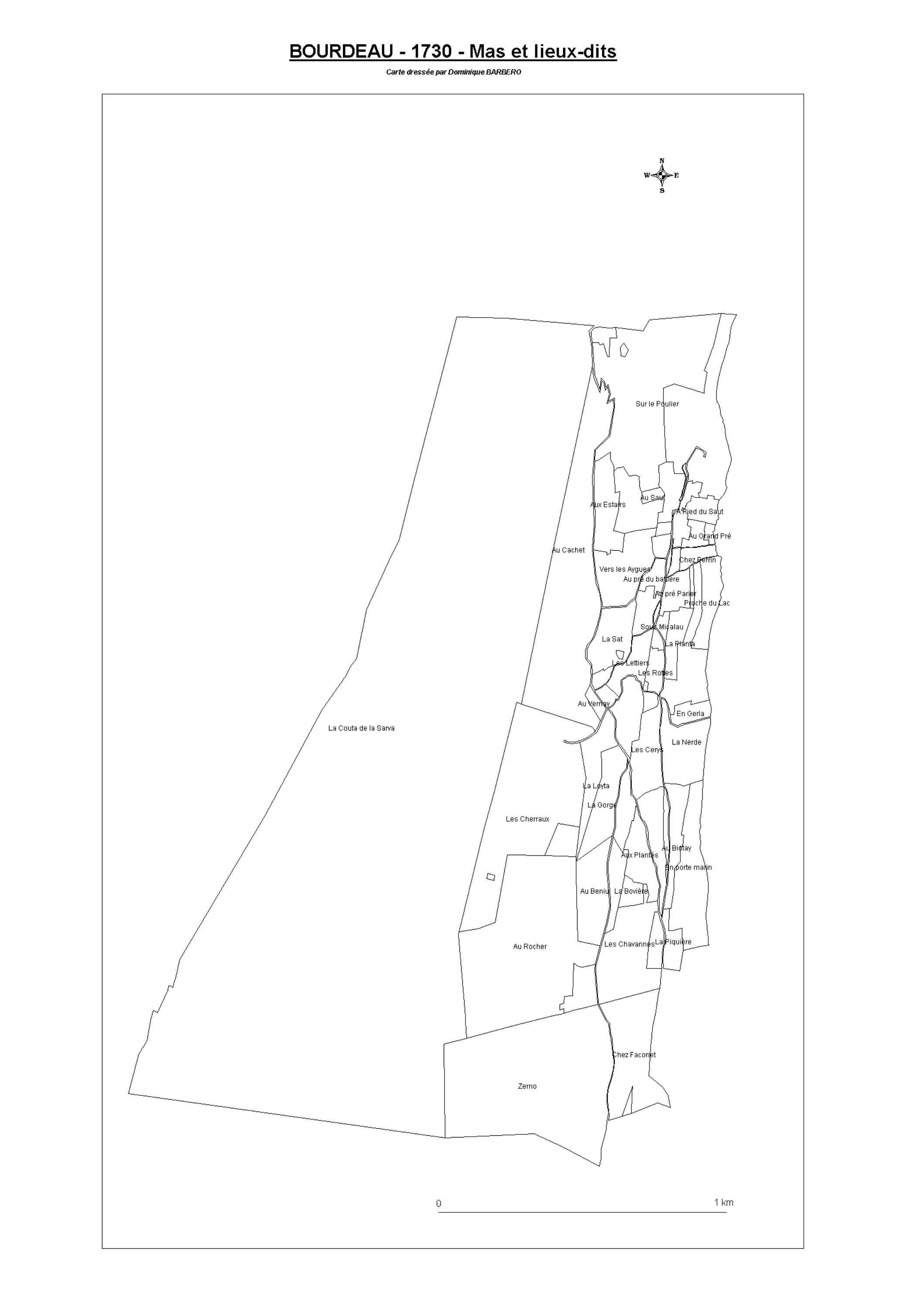 Aiguebelette-le-Lac - ATLAS du cadastre sarde (mappe) : 73050 Bourdeau. Carte générale par nature de culture et degré de bonté, cartes pour les principaux propriétaires ; relevés des parcelles par numéro et par propriétaire selon le dépouillement des regi