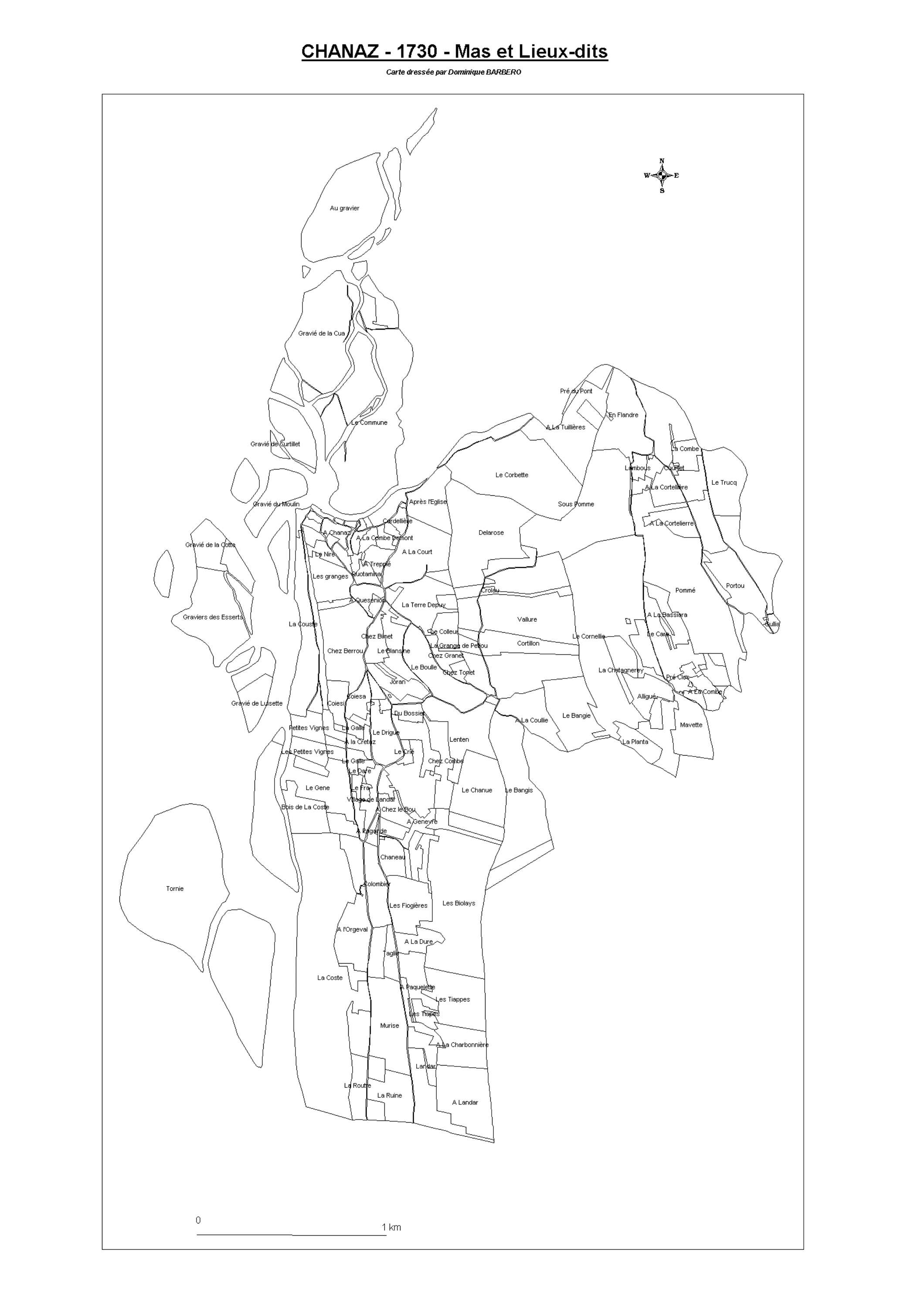 Aiguebelette-le-Lac - ATLAS du cadastre sarde (mappe) : 73073 Chanaz. Carte générale par nature de culture et degré de bonté, cartes pour les principaux propriétaires ; relevés des parcelles par numéro et par propriétaire selon le dépouillement des regist