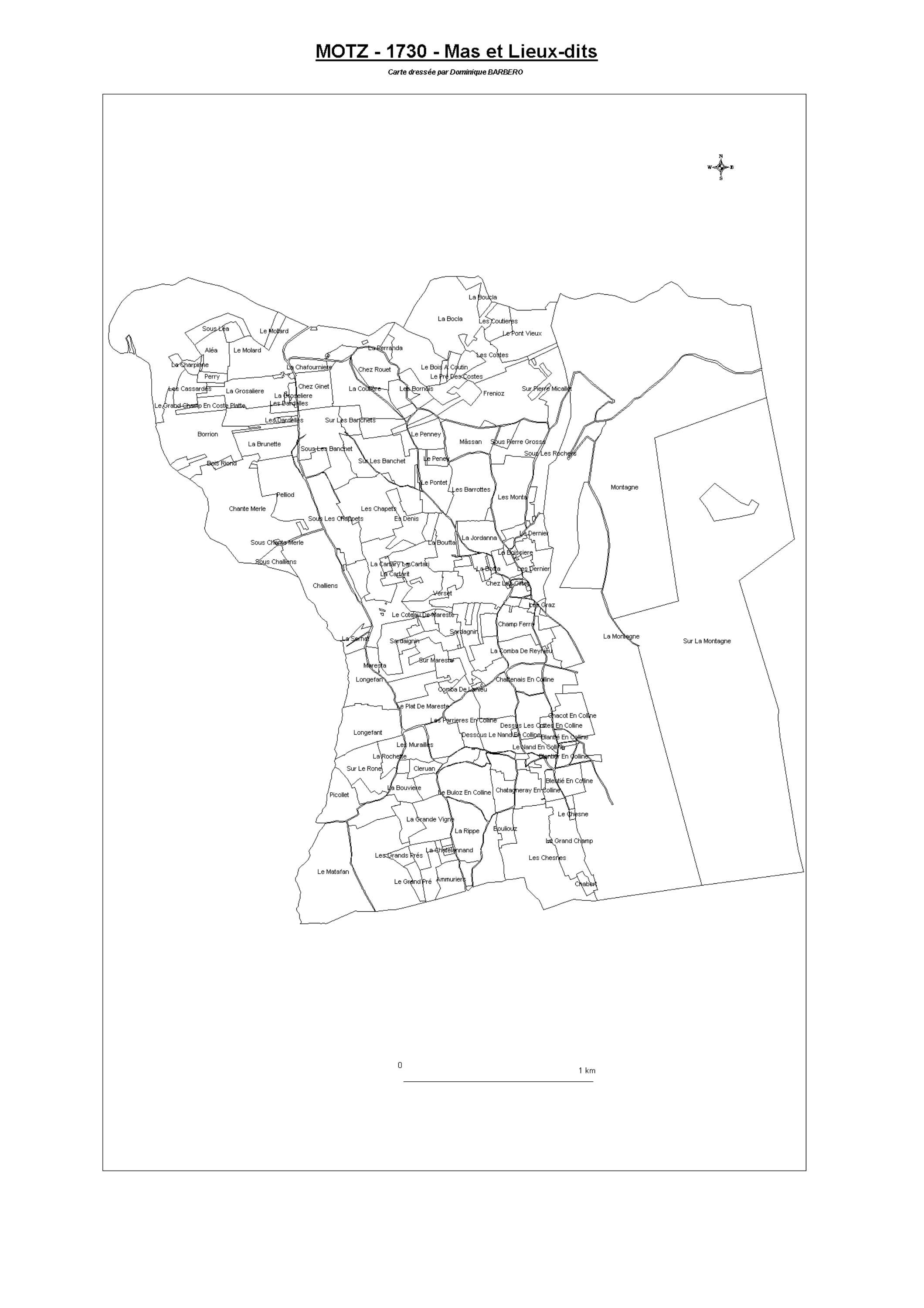 Aiguebelette-le-Lac - ATLAS du cadastre sarde (mappe) : 73180 Motz. Carte générale par nature de culture et degré de bonté, cartes pour les principaux propriétaires ; relevés des parcelles par numéro et par propriétaire selon le dépouillement des registre