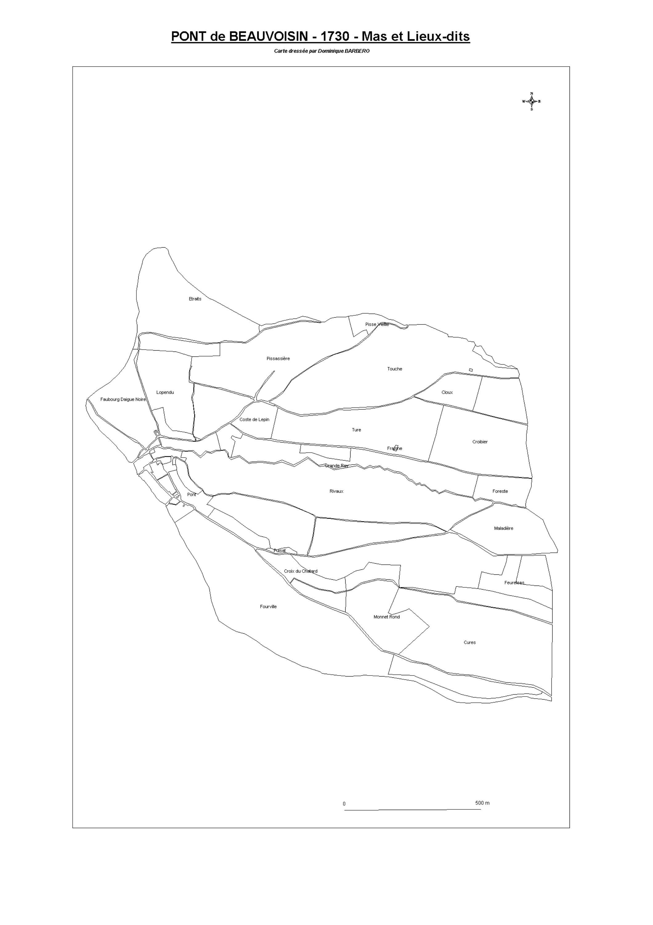 Aiguebelette-le-Lac - ATLAS du cadastre sarde (mappe) : 73204 Pont de Beauvoisin. Carte générale par nature de culture et degré de bonté, cartes pour les principaux propriétaires ; relevés des parcelles par numéro et par propriétaire selon le dépouillemen