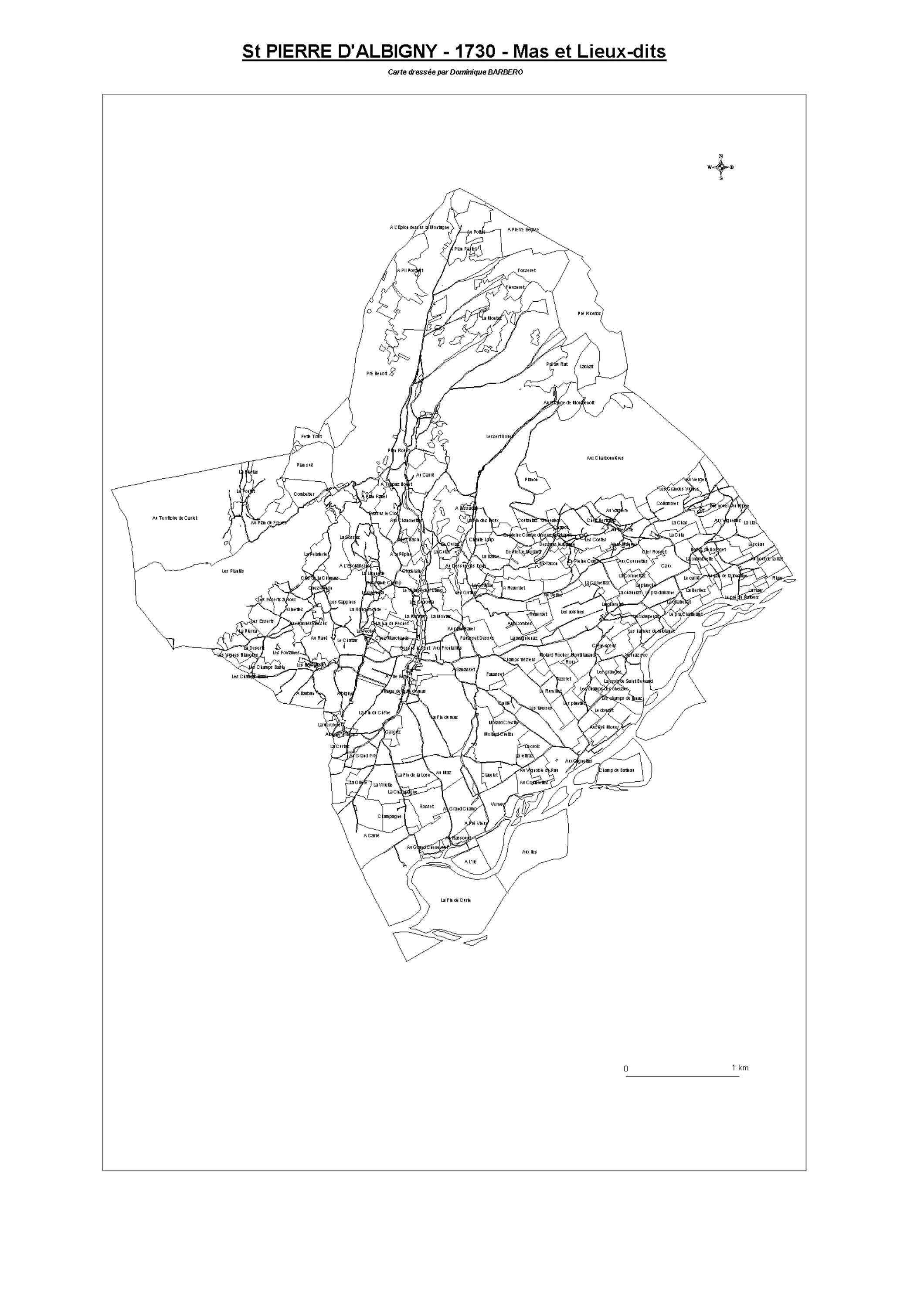 Aiguebelette-le-Lac - ATLAS du cadastre sarde (mappe) : 73270 Saint-Pierre-d'Albigny. Carte générale par nature de culture et degré de bonté, cartes pour les principaux propriétaires ; relevés des parcelles par numéro et par propriétaire selon le dépouill
