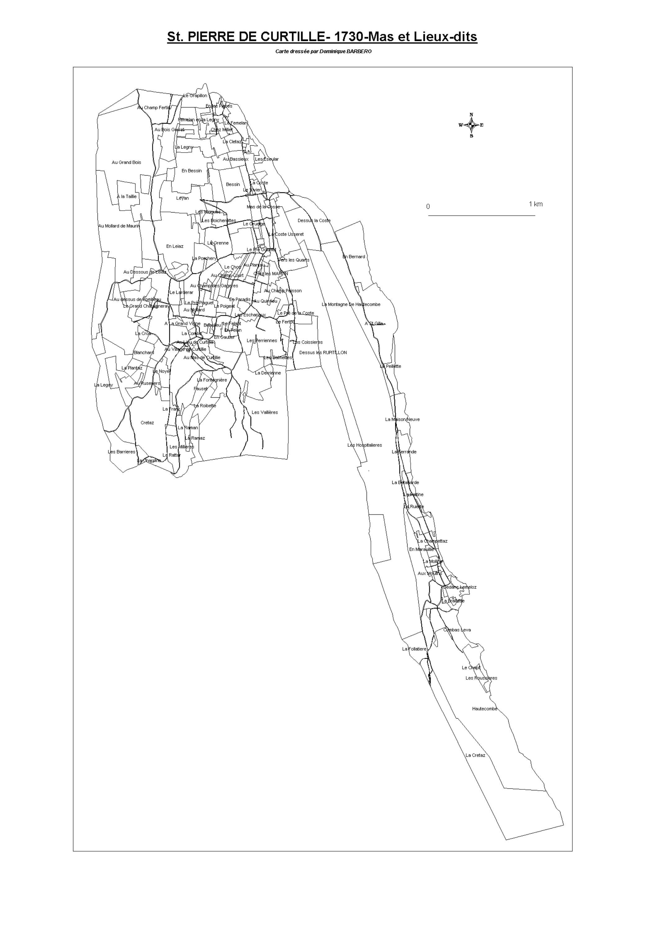 Aiguebelette-le-Lac - ATLAS du cadastre sarde (mappe) : 73273 Saint-Pierre-de-Curtille. Carte générale par nature de culture et degré de bonté, cartes pour les principaux propriétaires ; relevés des parcelles par numéro et par propriétaire selon le dépoui