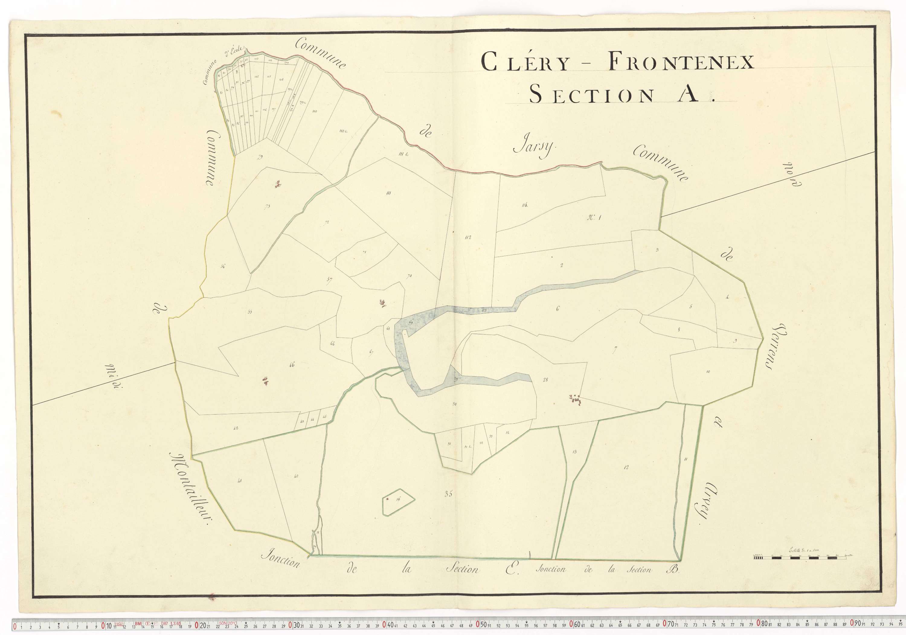 Aiguebelle - Cadastre napoléonien : plan cadastral. - Allondaz, Cléry-Frontenex, Gilly, Sainte-Hélène-des-Millières, l'Hôpital, Mercury-Gemilly, Montailleur.