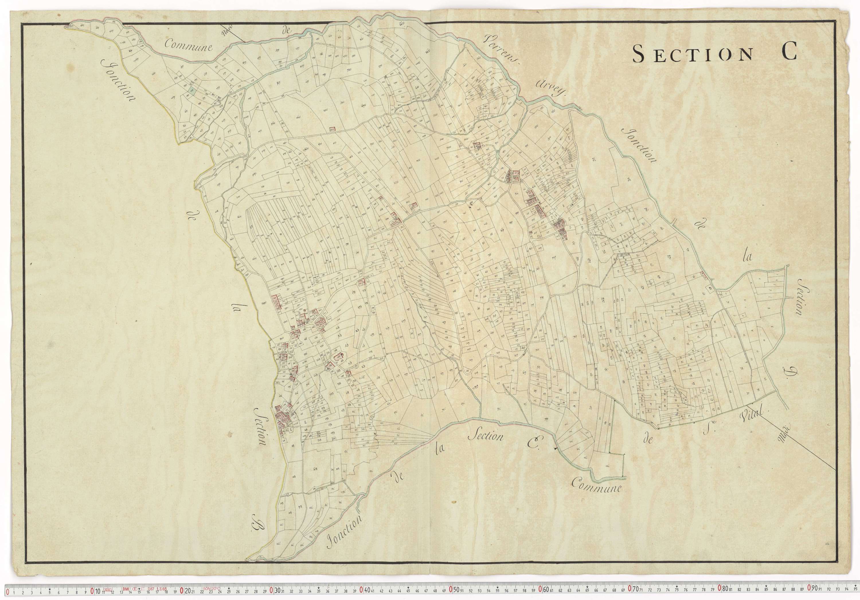 Aiguebelle - Cadastre napoléonien : plan cadastral. - Allondaz, Cléry-Frontenex, Gilly, Sainte-Hélène-des-Millières, l'Hôpital, Mercury-Gemilly, Montailleur.
