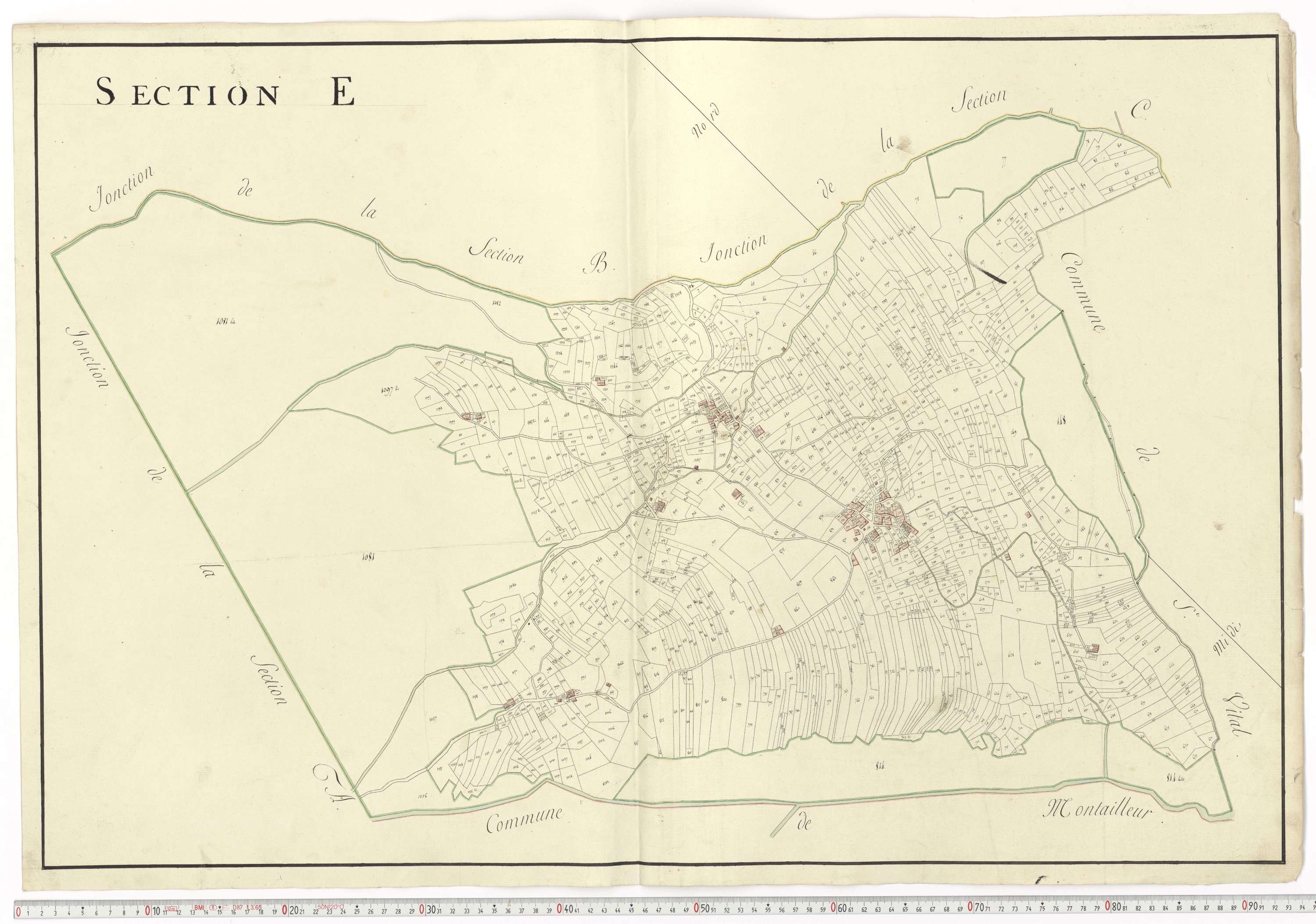 Aiguebelle - Cadastre napoléonien : plan cadastral. - Allondaz, Cléry-Frontenex, Gilly, Sainte-Hélène-des-Millières, l'Hôpital, Mercury-Gemilly, Montailleur.