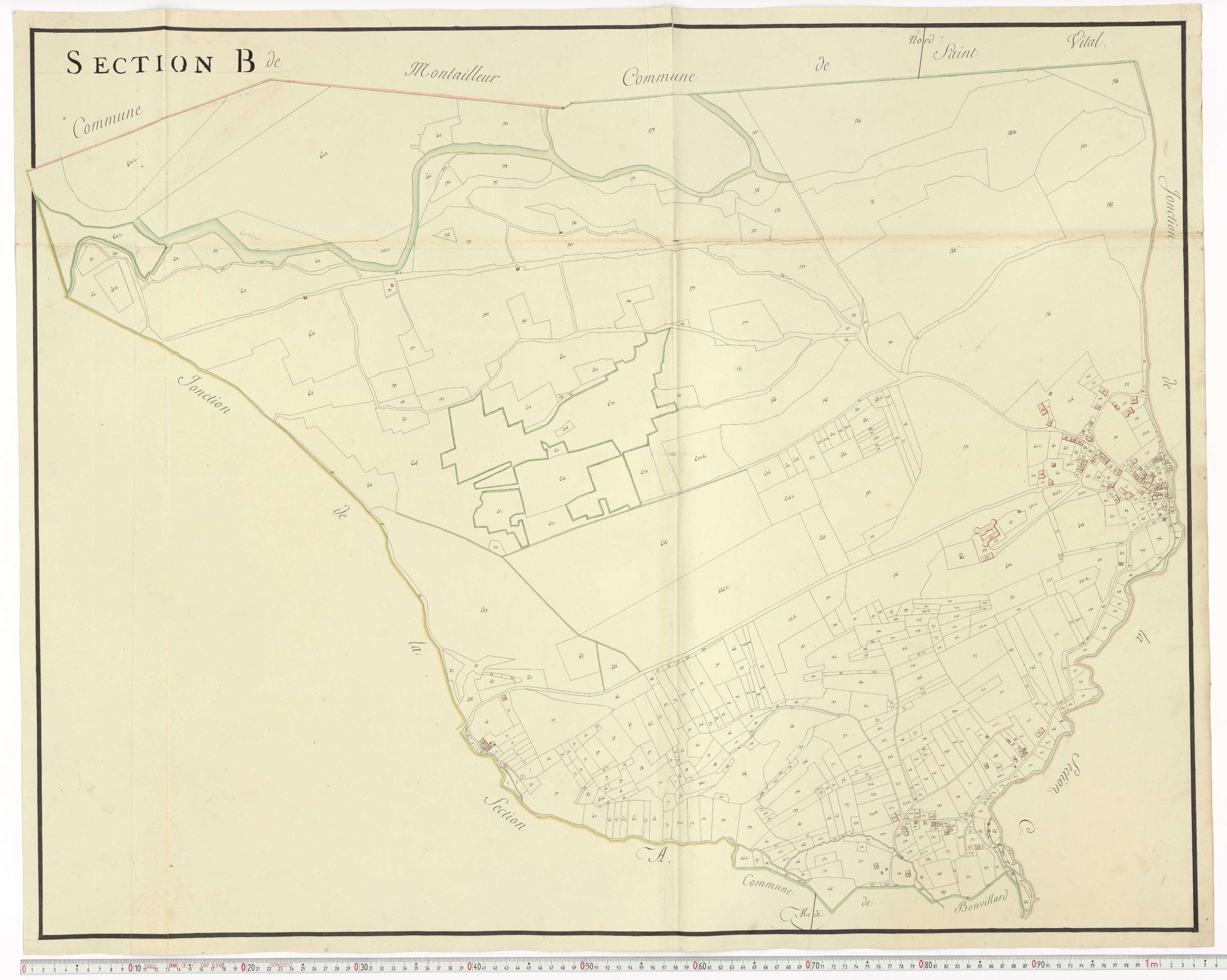 Aiguebelle - Cadastre napoléonien : plan cadastral. - Allondaz, Cléry-Frontenex, Gilly, Sainte-Hélène-des-Millières, l'Hôpital, Mercury-Gemilly, Montailleur.